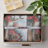 Witte Paard Feestelijke Boerderij Kerst Tissuepapier (Geschenk)