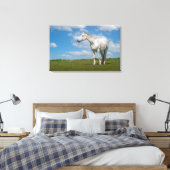 Witte Paard Fotografie Canvas Afdruk (Insitu (Slaapkamer))