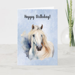 Witte Paard Gelukkige Verjaardag Kaart