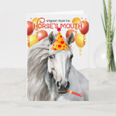 Witte Paard Grappige Verjaardag Kaart (Voorkant)