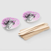 Witte Paard Hand Fan Handwaaier (Niet-gemonteerd)