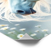 Witte Paard Houd of ontwerp je eigen Poster (Hoek)