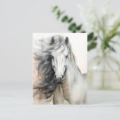 Witte Paard Illustratie Postcrossing Briefkaart (Staand voorkant)