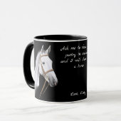 Witte paard inspirerend ruitergiften mok (Voorkant links)