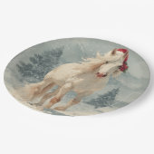 Witte Paard Kerst Papieren Bord (Gekanteld)