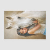 Witte Paard Knuffel Decoupage Tissuepapier (Voorkant)