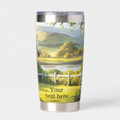 Witte Paard Landschap Geschilderde Paardachtige Geïsoleerde Drinkbeker (Achterkant)