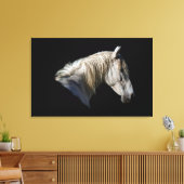 Witte Paard-Lover Equine Fotodoek Canvas Afdruk (Insitu (Woonkamer))