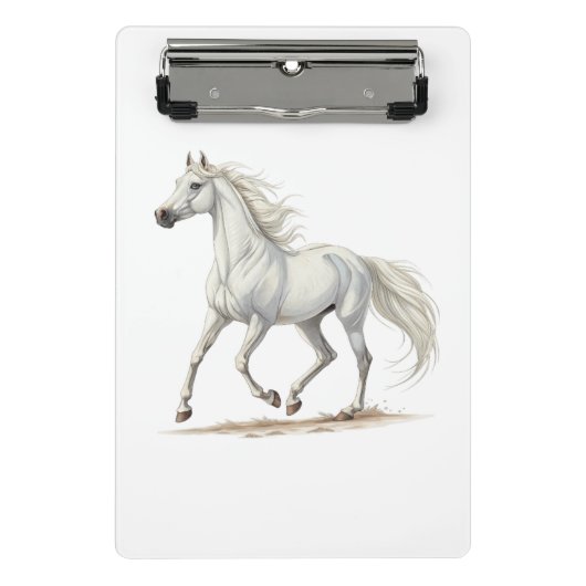 Witte Paard Mini Klembord (Voorkant)