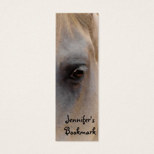 Witte Paard Portret Bladwijzer Mini Visitekaartjes