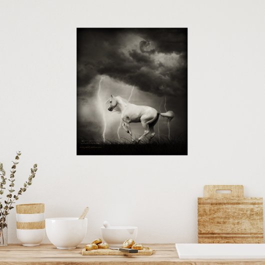 Witte paard poster (Keuken)