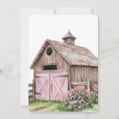 Witte Paard Roze Boog Bloemen Verjaardag Kaart (Achterkant)