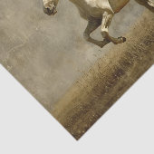 Witte Paard Running Olie Schilderen Decoupage Tissuepapier (Detail)