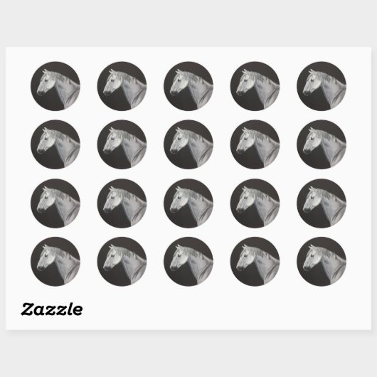 Witte Paard Sticker (Vel)