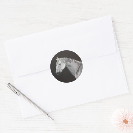 Witte Paard Sticker (Envelop)