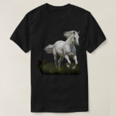 Witte Paard Stijl Realistisch Schilderen In Een We T-shirt (Design voorkant)