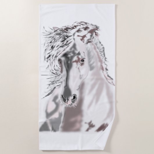 Witte Paard Strandlaken (Voorkant)