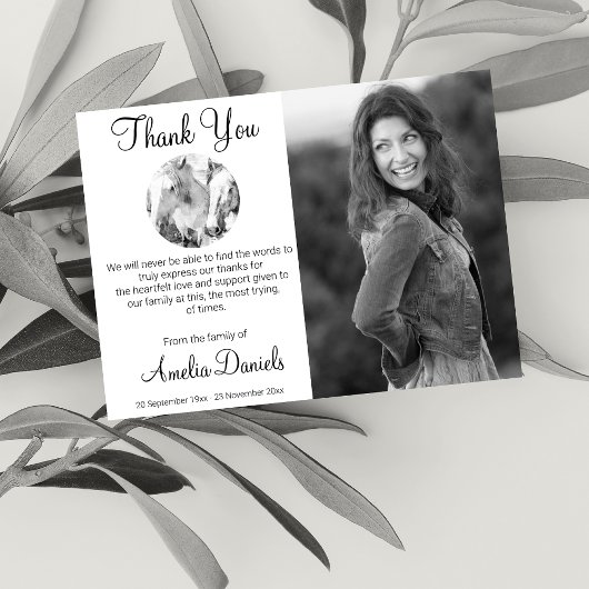 Witte Paard Uitvaart Foto Dank u Kaarten