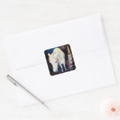 Witte paard vierkante sticker (Envelop)