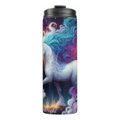 Witte Paard Vuur Bos Magie Thermosbeker (Voorkant)