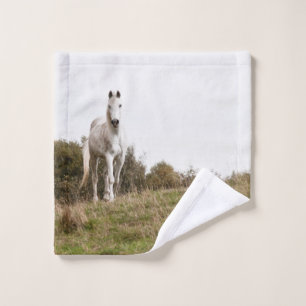 Witte paard washandje