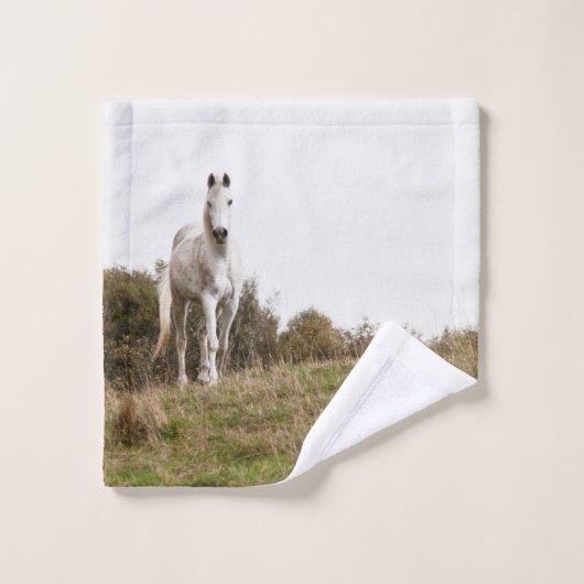Witte paard washandje (Wasdoekje)