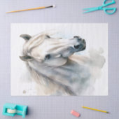 Witte Paard Waterverf Decoupage Tissuepapier (Craft)
