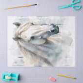 Witte Paard Waterverf Decoupage Tissuepapier (Craft)