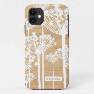 Witte Paardebloemen op Hout Patroon iPhone 5s Case