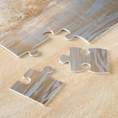 Witte paarden aan de strand legpuzzel (Zijkant)