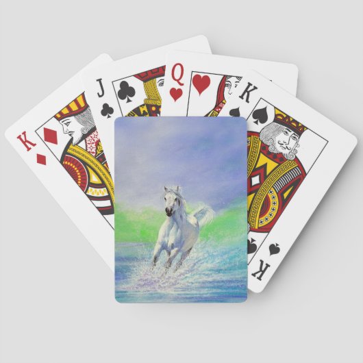 Witte paarden aan de strand pokerkaarten (Achterkant)