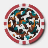 Witte Paarden Abstract Poker Chips (Voorkant)