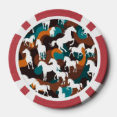 Witte Paarden Abstract Poker Chips (Achterkant)