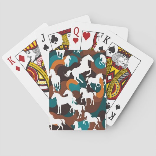 Witte Paarden Abstract Pokerkaarten (Achterkant)