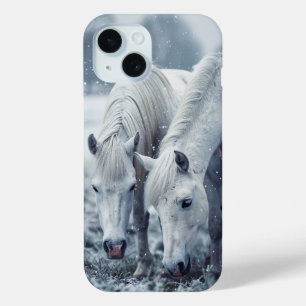 Witte paarden iPhone 15 case