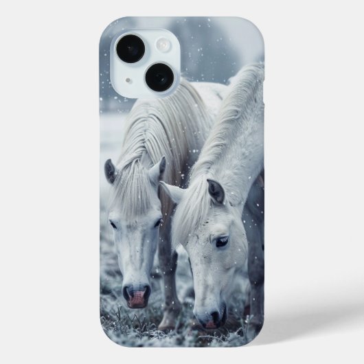 Witte paarden Case-Mate iPhone case (Achterkant)