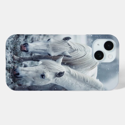 Witte paarden Case-Mate iPhone case (Achterkant (horizontaal))