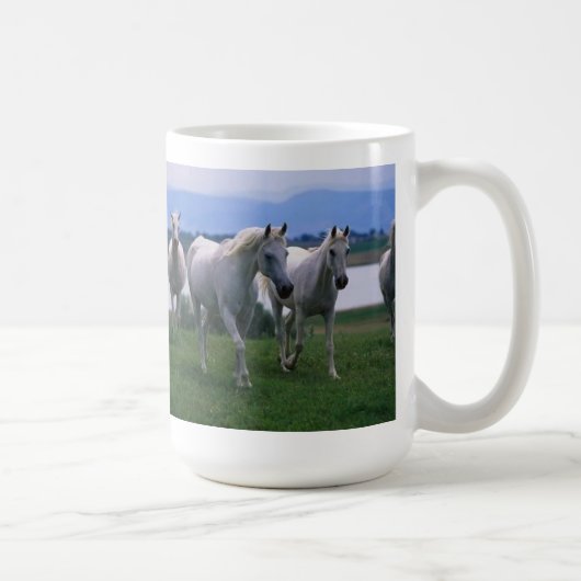 Witte paarden Coffee-Mok Koffiemok (Rechts)