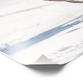 Witte paarden die op sneeuw lopen foto afdruk (Hoek)