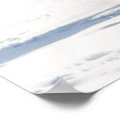 Witte paarden die op sneeuw lopen poster (Hoek)