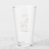 Witte paarden en bloemen glas (Achterkant)