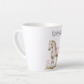 Witte paarden en bloemen latte mok (Linkerhoek)