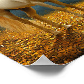 Witte paarden Herfst Bos Landschap Romantisch Poster (Hoek)