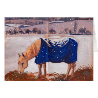 Witte paarden in de sneeuw