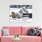 Witte paarden in sneeuw canvas afdruk (Insitu (Woonkamer))