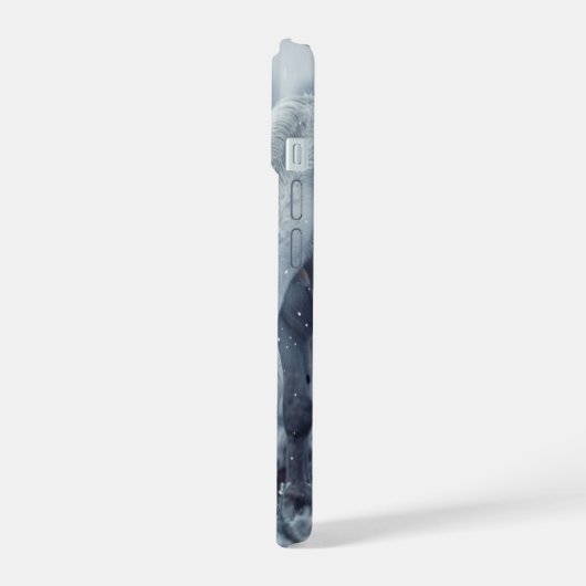 Witte paarden iPhone 15 case (Linkerkant)