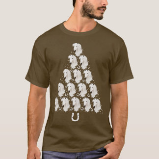 Witte Paarden Kerstboom T-shirt