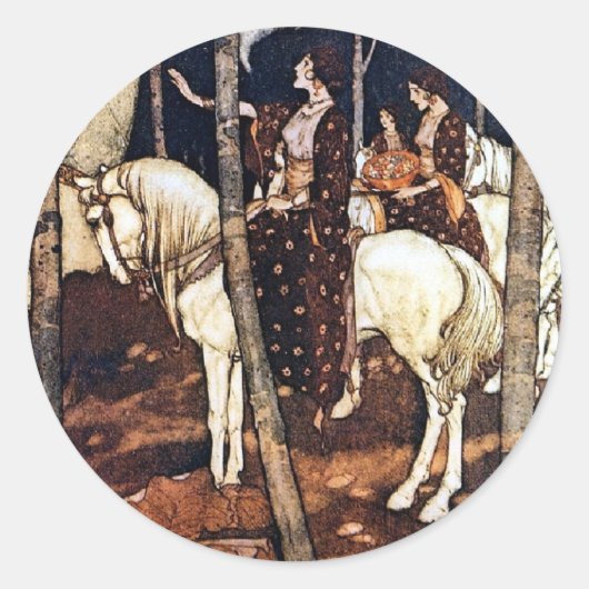 Witte Paarden Kleine Sticker (Voorkant)
