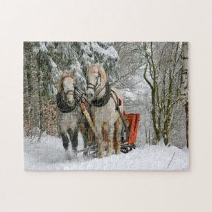 Witte paarden legpuzzel