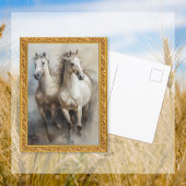 Witte paarden lopen Briefkaart